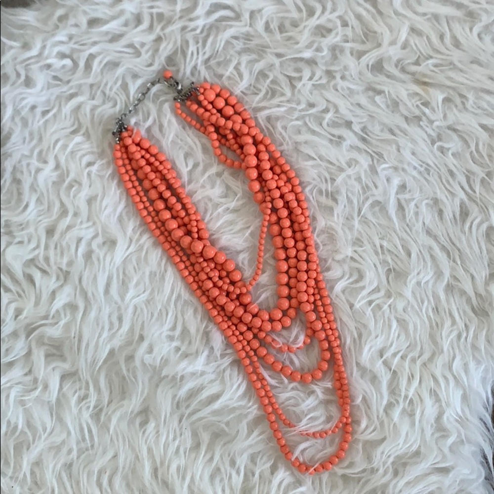 Orange Multilayered Beaded Necklace